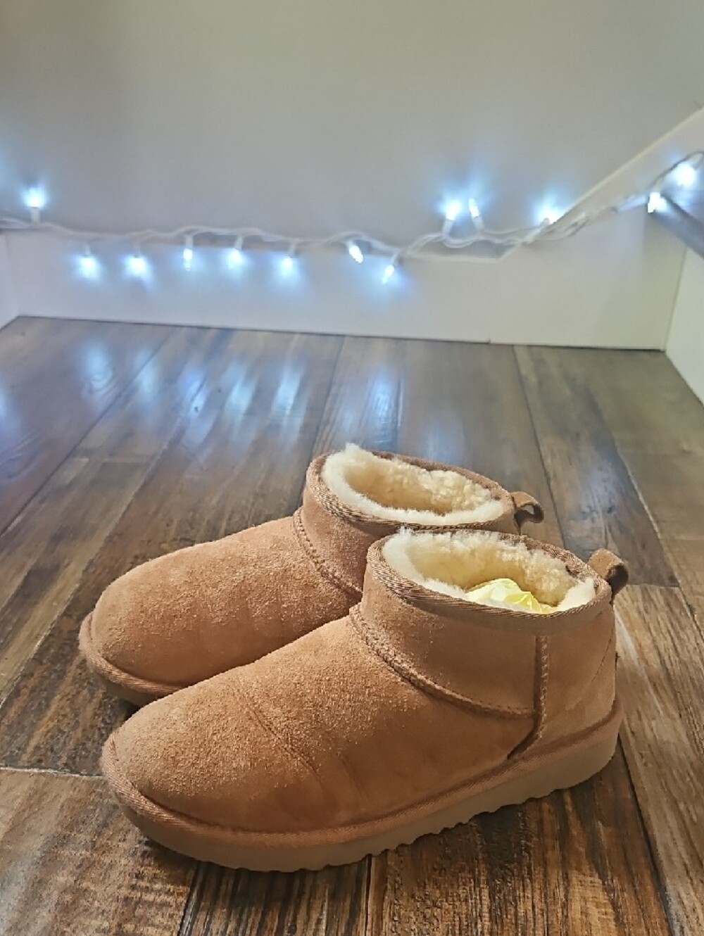 UGG Mini Suede Shearling Boots - Chestnut Tan - Picture 9 of 9